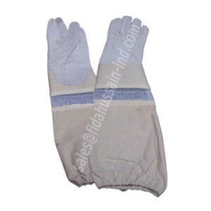 Beekeeping Safety Gloves in Premium Goat Leather White Bee-Keepers Gloves for Hand Protection
