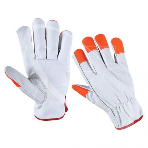 Top Quality High-Vis Orange Driving Gloves In Cowhide Leather 05