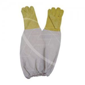 Beekeeping Safety Gloves in Cowhide Leather Yellow Bee Keepers Protective Gloves for Hand Protection Rubberized Cuff