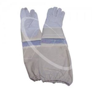 Beekeeping Safety Gloves in Premium Goat Leather White Bee-Keepers Gloves for Hand Protection
