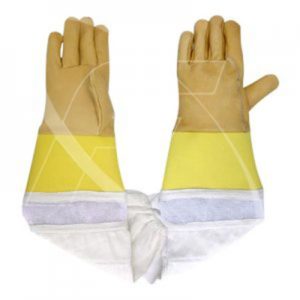 Beekeeping Safety Gloves in Cowhide Leather Bee Keepers Protective Gloves Bee Keeping Gloves Rubberized Cuff