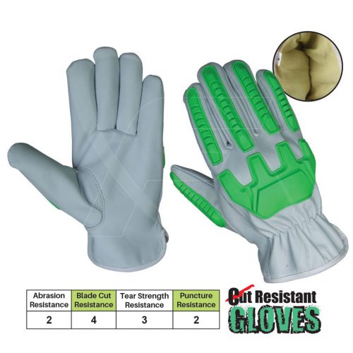 Anti Impact Gloves Goatskin Cut Resistant Driver Gloves 4