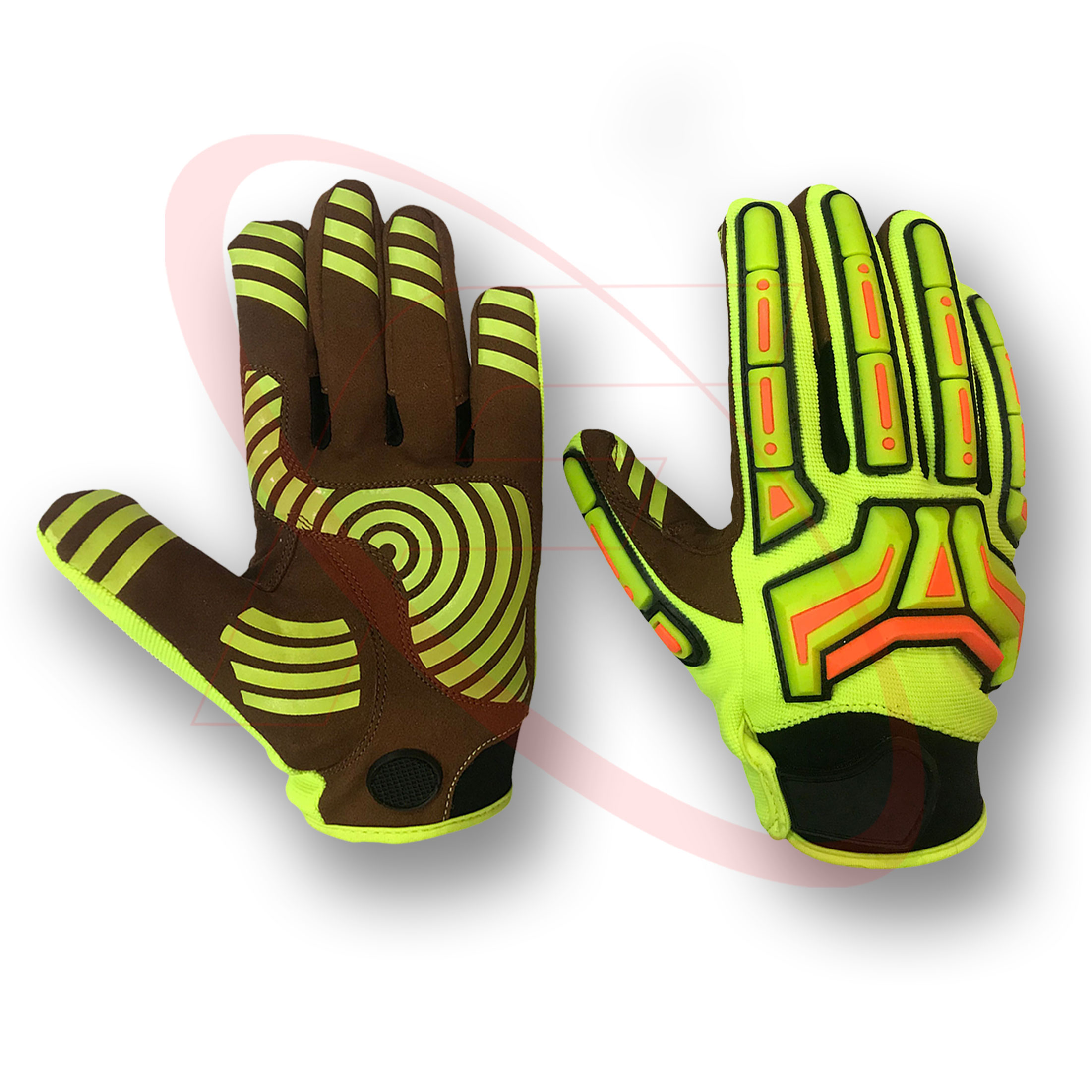 Anti Impact Mechanic Gloves in Synthetic Leather High Quality Leather Mechanic Gloves Printed Palm Mechanic Gloves For Men