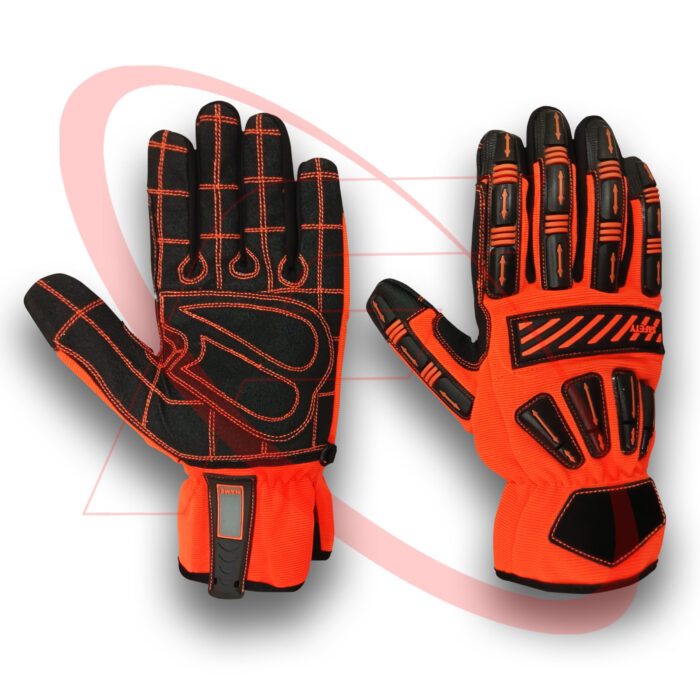 Impact Protective Mechanic Gloves for Oil and Gas Field Cut Resistant Non-Slip Synthetic Leather Gloves