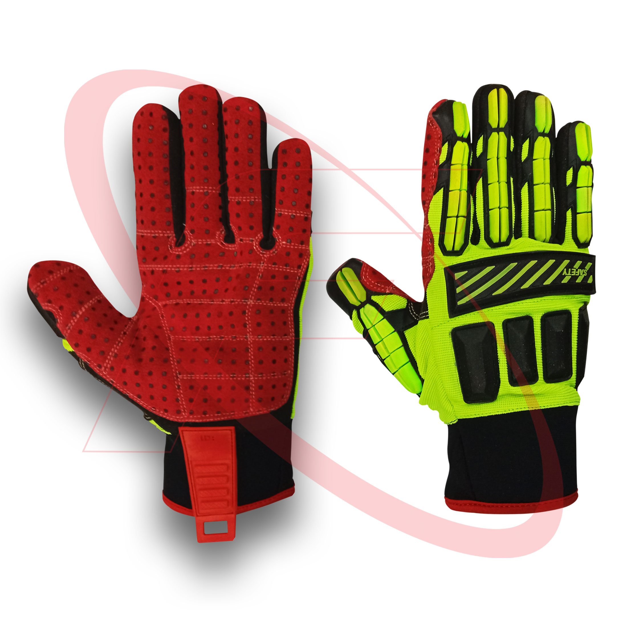 Impact Protected Mechanic Gloves for Industrial Mechanical Work Non-Slip Synthetic Leather Anti Impact Safety Gloves
