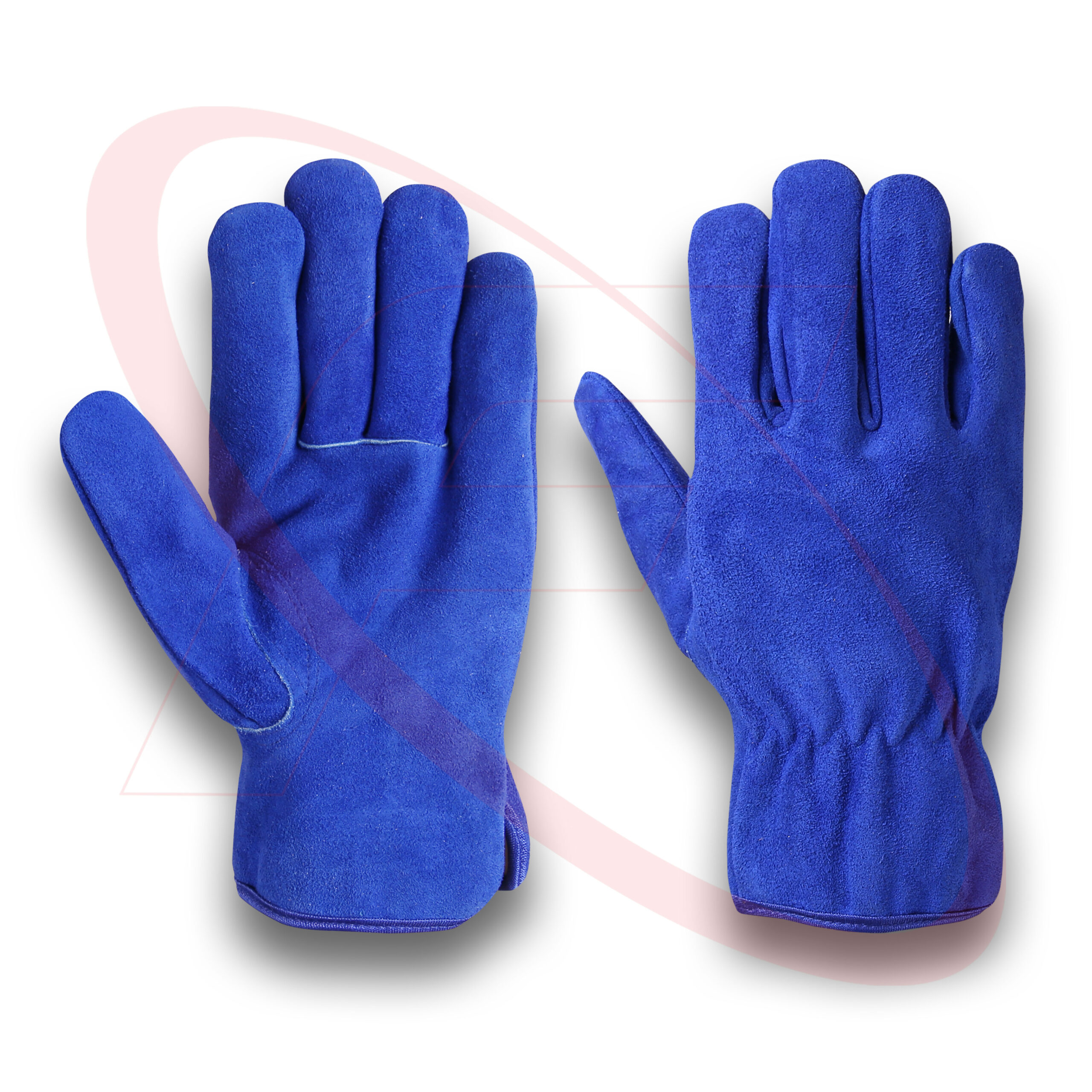Driving Gloves in Cowhide Split Leather Safety Working Gloves in Blue Rigger Gloves Driver Gloves