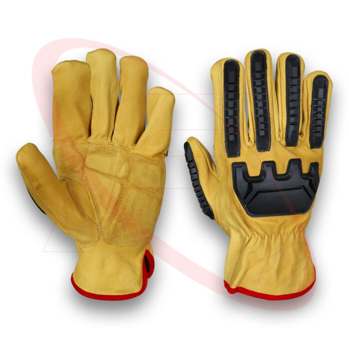 Best Quality Impact Leather Gloves in Cowhide Leather Working Gloves Impact TPR Gloves in Cowhide Leather