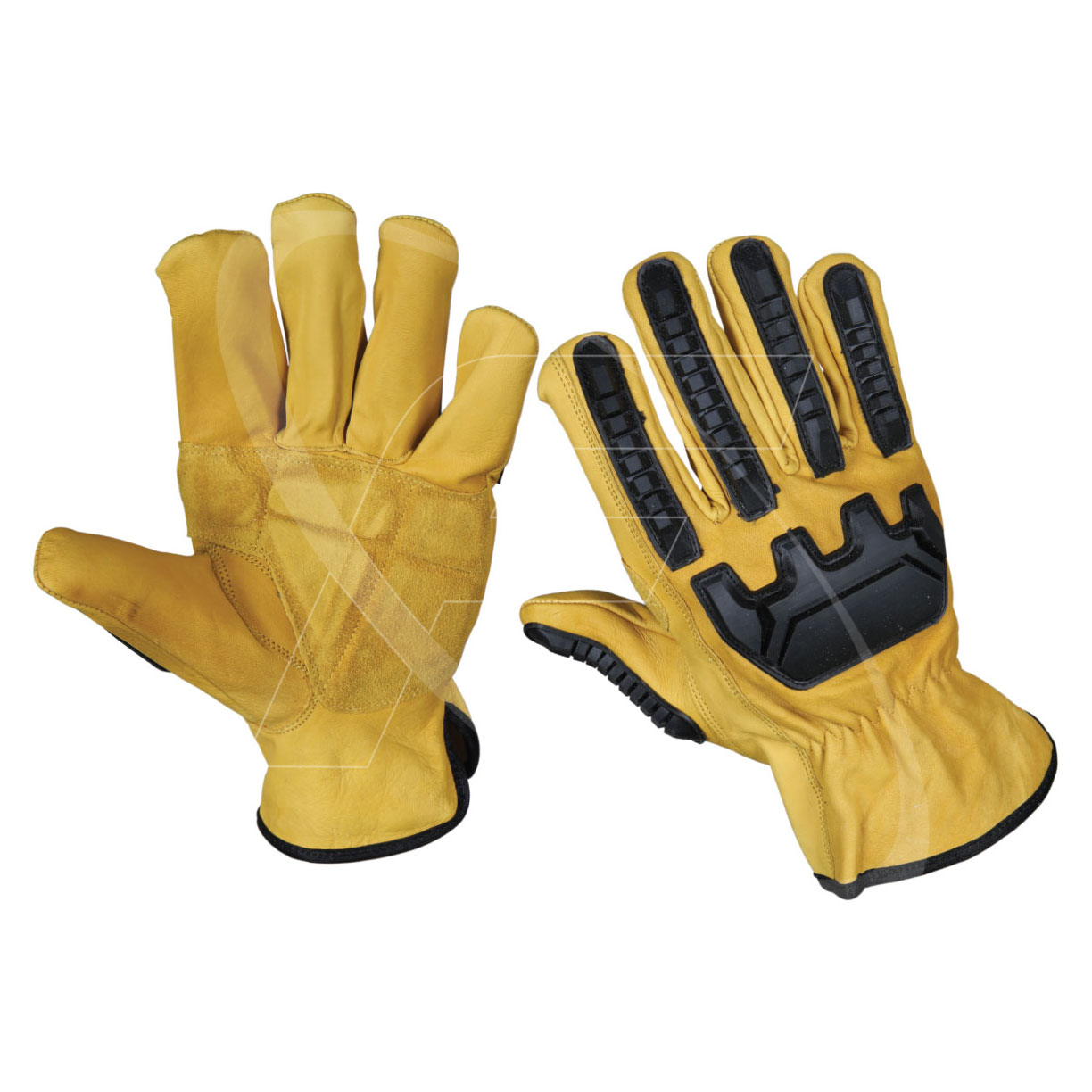 Impact Safety Gloves in Cowhide Leather Cheap Leather Working Gloves Impact TPR Gloves