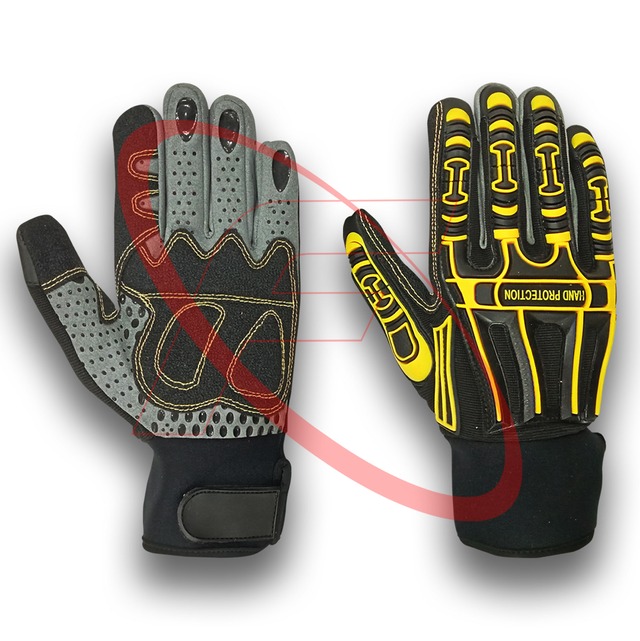 Mechanic Gloves for Industrial Mechanical Work Non-Slip Synthetic Leather Anti Impact Gloves