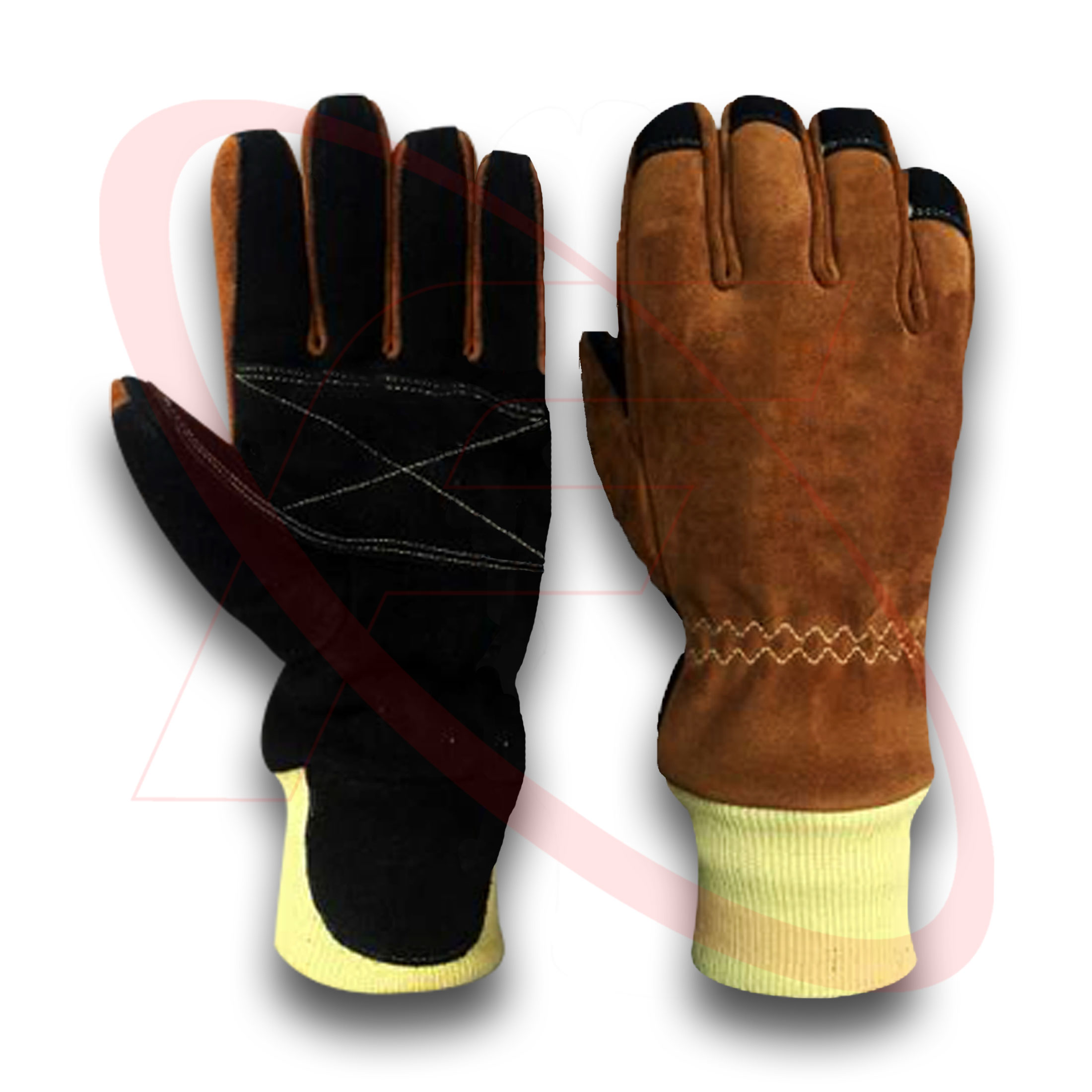 Best Quality Fire Fighter Gloves Cow Split Leather with Moisture Barer Fire Fighter Gloves For Fireman