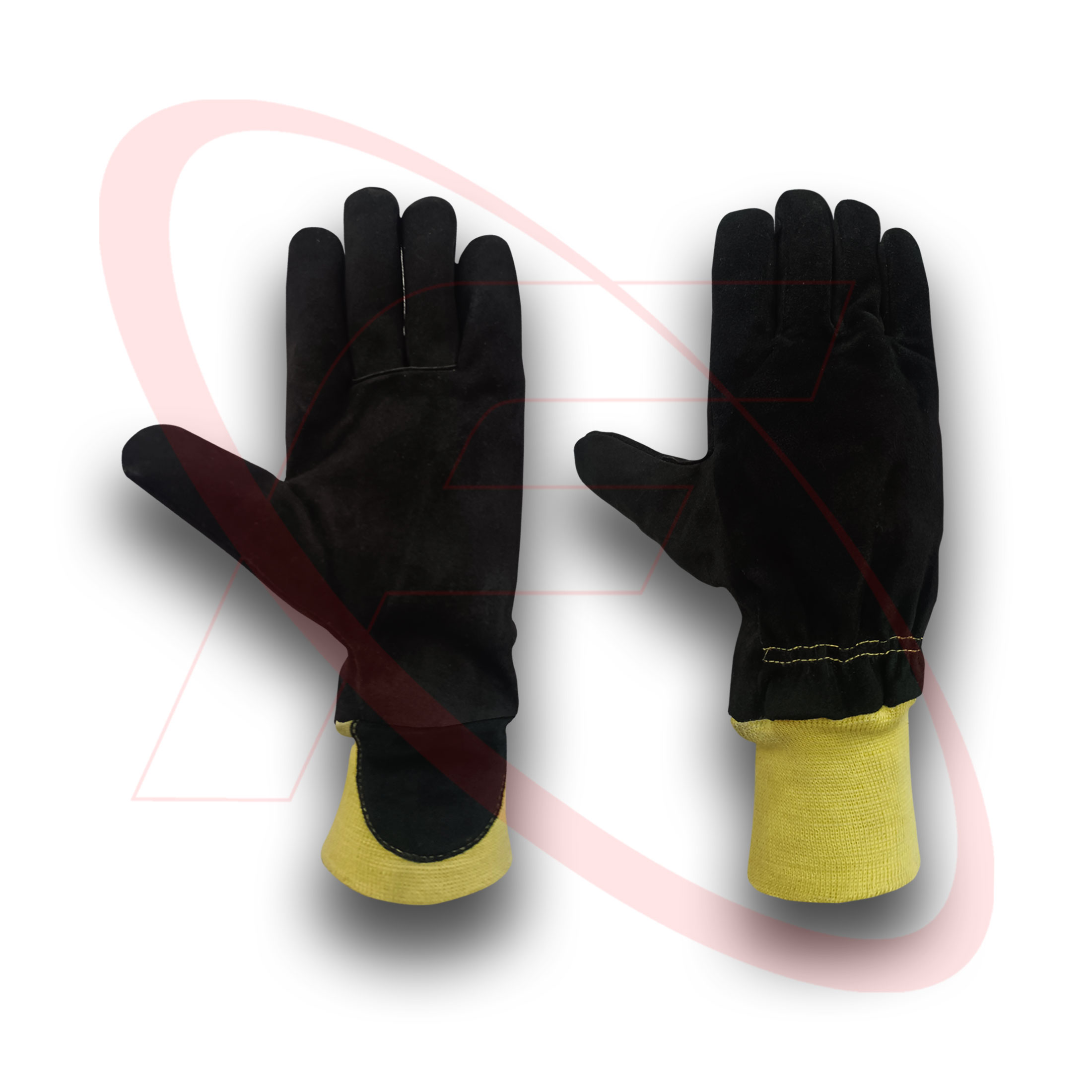 Best Quality Fire Fighter Gloves Cow Split Leather with Moisture Barer Fire Fighter Gloves For Fireman