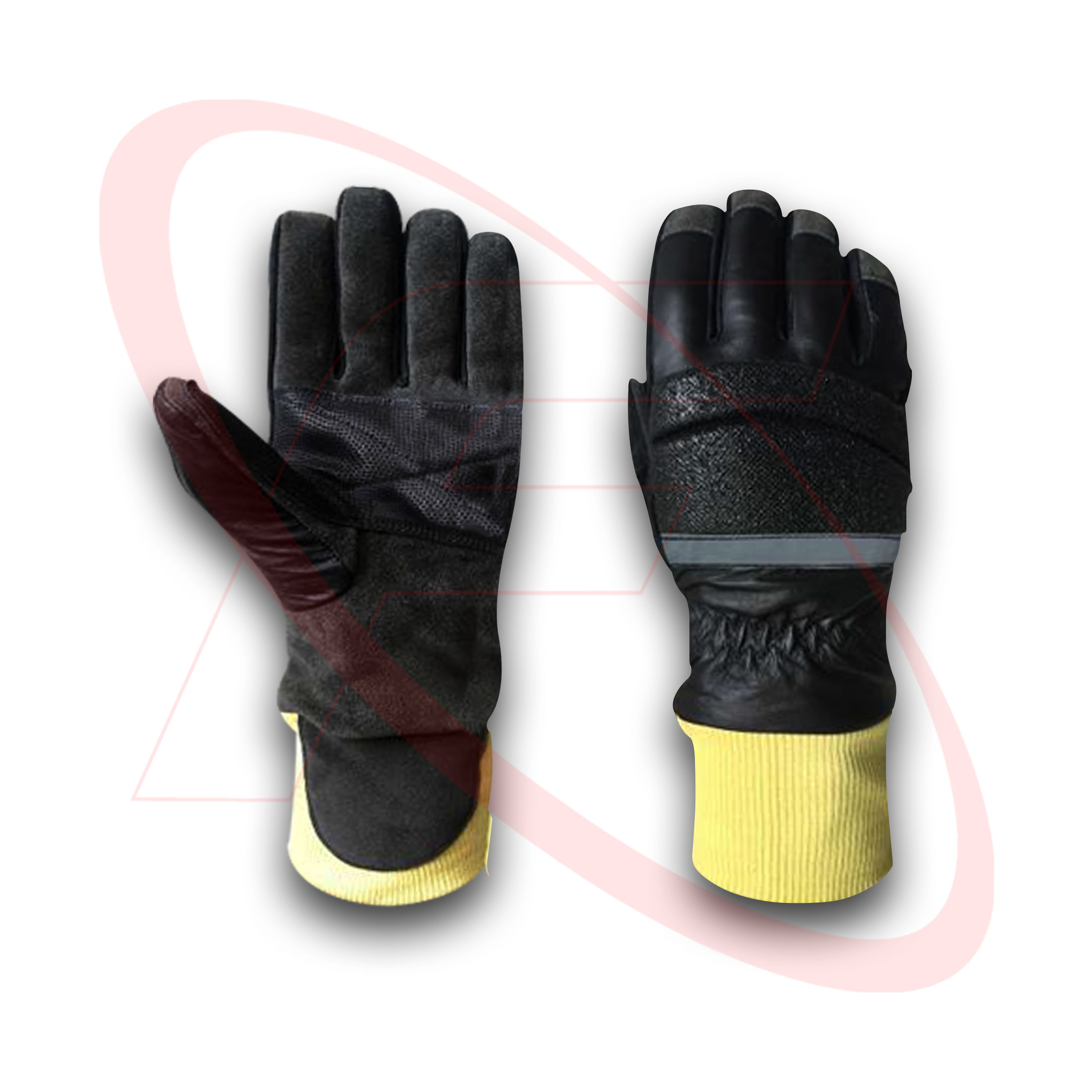Fire Fighter Glove Cowhide Split Leather with Moisture Barer Fire Fighter Glove For Fireman