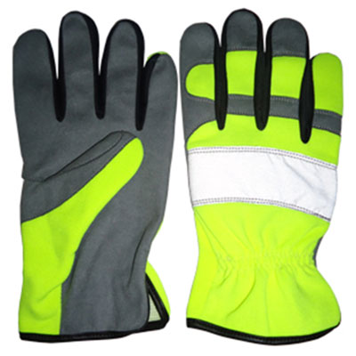 High Visibility Mechanic Gloves Synthetic Leather Rigger Gloves Safety Economical Mechanical Gloves