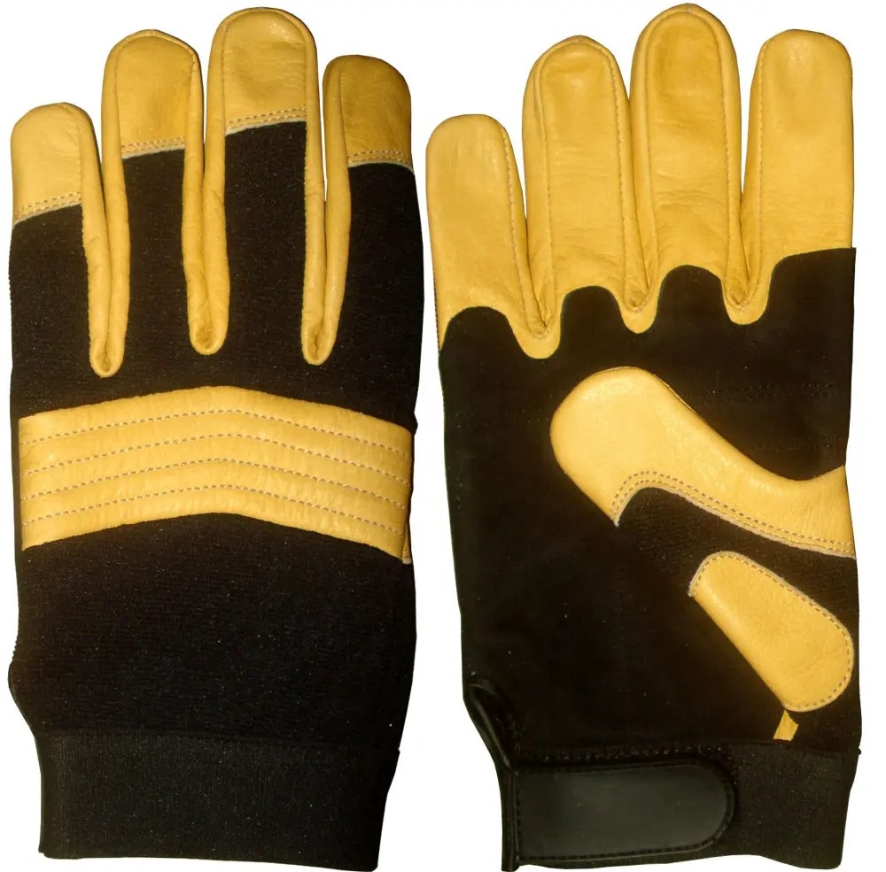 Auto Mechanic Gloves in Cowhide Leather Safety Work Gloves Mechanical Leather Working Gloves