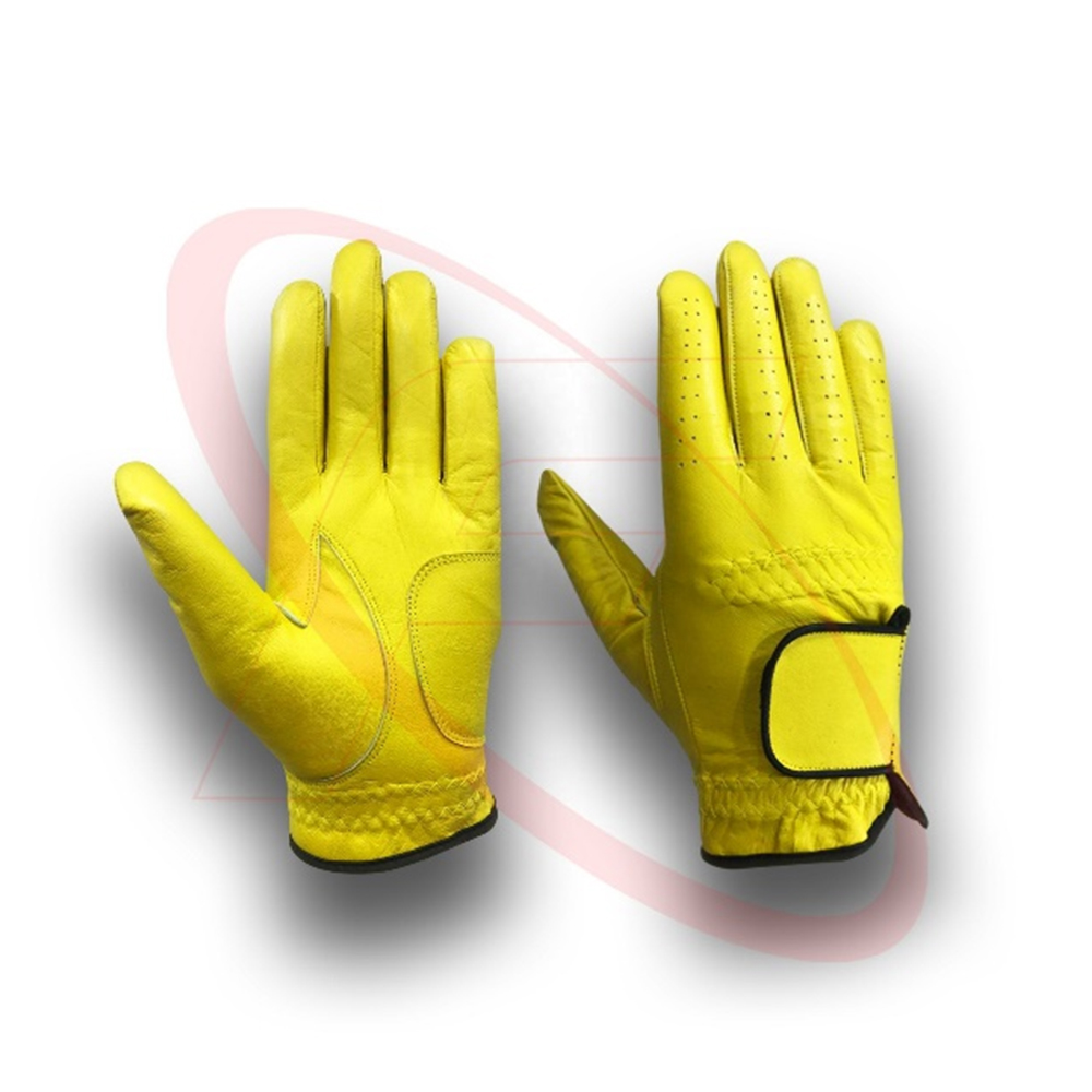 Premium Soft Yellow leather Golf Gloves